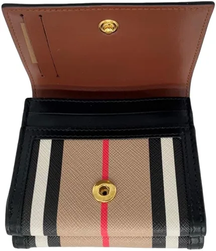 Vista 4 de Burberry Cartera pequeña con diseño de rayas, color beige Archive