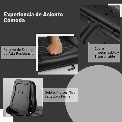 Vista 3 de yeesport Asiento de Montacargas Asiento Universal de Tractor, Asiento Plegable de Montacargas con Respaldo de Ángulo Ajustable, Cómodo Asiento