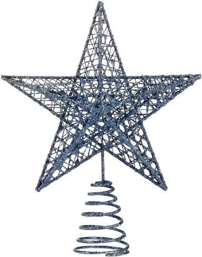 Vista 10 de BinaryABC Estrella para árbol de Navidad, adornos brillantes para decoración del árbol de Navidad, 7.9 in (negro) Durable Iron with a Glittering