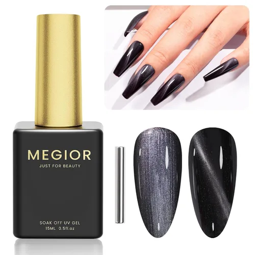 Vista 14 de MEGIOR Esmalte de uñas de gel azul de 0.5 onzas líquidas, color azul grisáceo, lámpara LED UV, esmalte de gel para manicura y pedicura