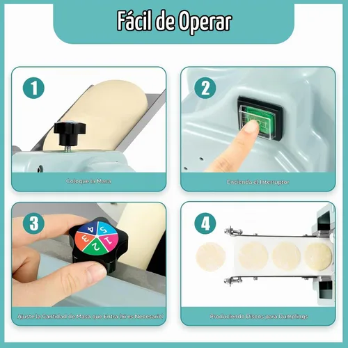 Vista 6 de Máquina eléctrica automática de piel de bola de masa hervida 3.1 in 0.35 oz molde comercial Dumpling Skin Machine Electric Wonton Skin Machine