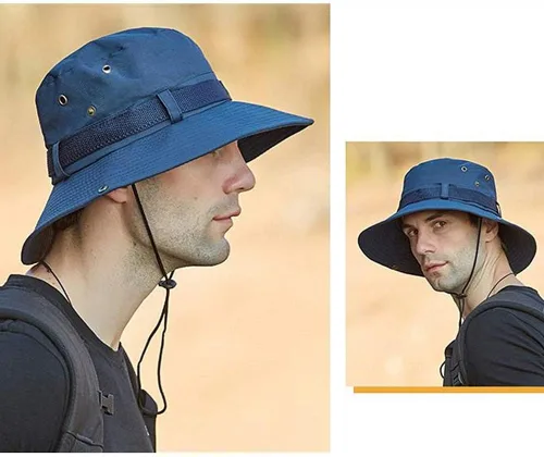 Vista 5 de Sombrero de sol plegable con protección solar UV, impermeable, transpirable, ala ancha