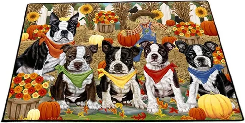 Vista 20 de Doggie of the Day Boston Terrier Dogs Floor Mat - 4th of July Independence Day - Best Dog Doormat - Protector Decor - Unique Portrait Art - Premium