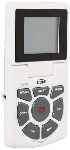 Vista 3 de CDN Termómetro digital para alimentos con sonda, funciones 3 en 1 (termómetro, temporizador, reloj), pantalla fácil de leer, blanco (DTTC-W)