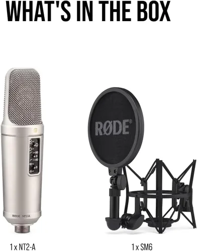 Vista 12 de Rode NT2A Anniversary Vocal Multi-Pattern Dual Condenser Micrófono Paquete