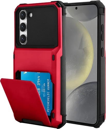 Vista 86 de Funda tipo cartera para Samsung Galaxy S22 con ranura para 2 tarjetas de crédito Funda a prueba de golpes Hybrid Heavy Duty Protection Armor Funda