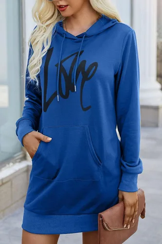 Vista 4 de PRETTYGARDEN Sudadera con capucha para mujer, de otoño, a la moda, con cordón, ligera, manga larga, sin botones, vestido con capucha
