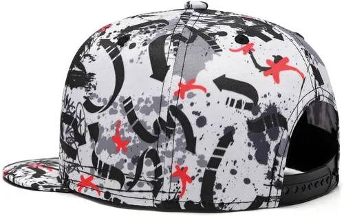 Vista 6 de Gorra de béisbol para hombre, estilo hip hop, visera plana, ajustable, unisex, ajustable, transpirable
