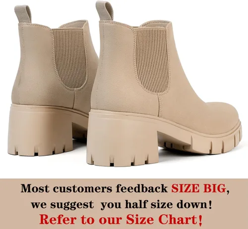 Vista 4 de Botas Chelsea para mujer, cómodas botas con suela de lengüeta, botines al tobillo