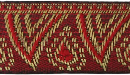 Vista 3 de KVR Brocado de poliéster jacquard 6 yardas 1.00 pulgadas adorno floral diseño bordado costura decoración cinta encaje vestido falda vestido fiesta