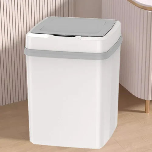 Vista 8 de Surakey Cubo de basura inteligente sin contacto con tapa recargable de 12 litros con sensor de movimiento automático, cubo de basura eléctrico