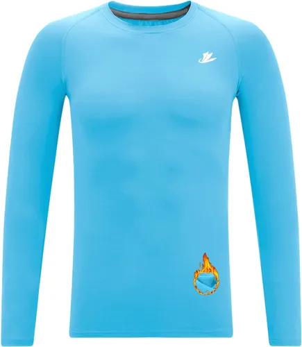 Vista 42 de DEVOROPA Youth Boys Compression Thermal Shirt Long Sleeve Kids Fleece Baselayer Soccer Baseball Undershirt Slim/Regular/Husky Cuello redondo-negro