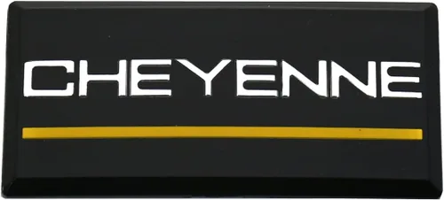 Vista 2 de SSDD 2 emblemas de cabina Cheyenne de repuesto para pilar de techo lateral Chevrolet 88-94 placa de identificación 3D (cromo/amarillo)