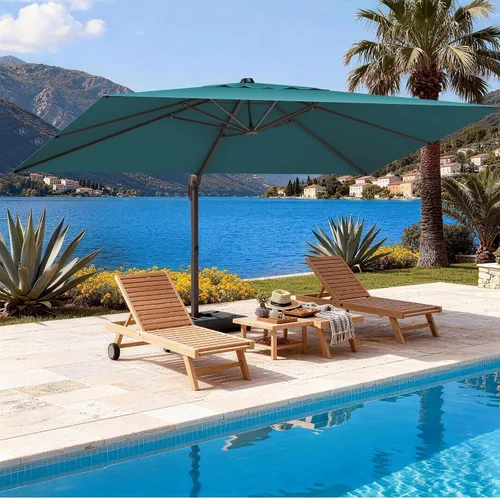 Vista 41 de Sombrilla de 10 x 13 pies para exteriores, sombrilla grande rectangular con viga voladiza, resistente, con rotación de 360°, sombrilla con Beige