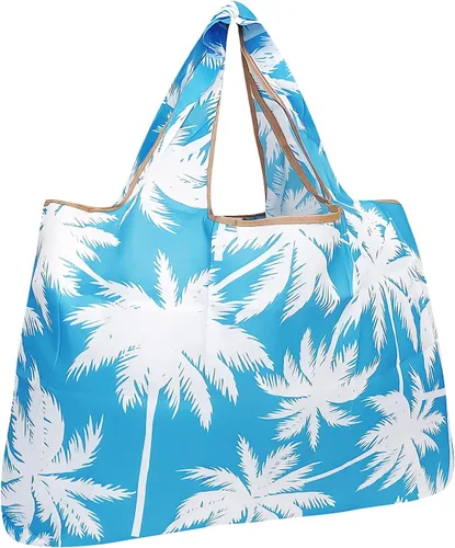 Vista 9 de allydrew Bolsas de comestibles reutilizables de nylon plegables grandes, ballenas azules