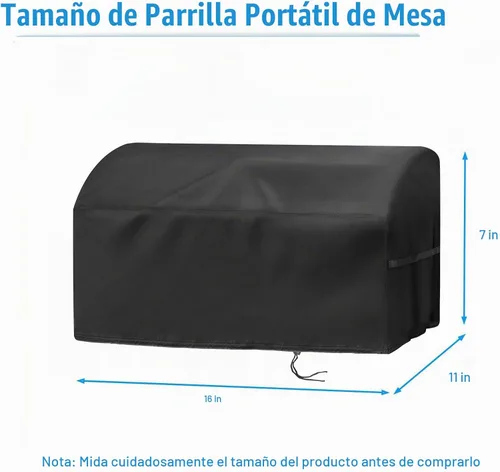 Vista 2 de Cubierta de Parrilla para Parrilla Hibachi, Cubierta de Parrilla de Mesa Pequeña Impermeable para Exteriores de Servicio Pesado, Cubierta