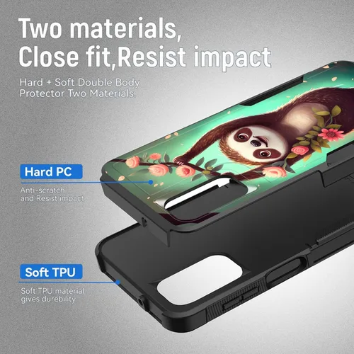 Vista 806 de Funda para Galaxy A14 5G, resistente de doble capa híbrida de policarbonato duro, goma suave, a prueba de golpes, funda protectora resistente