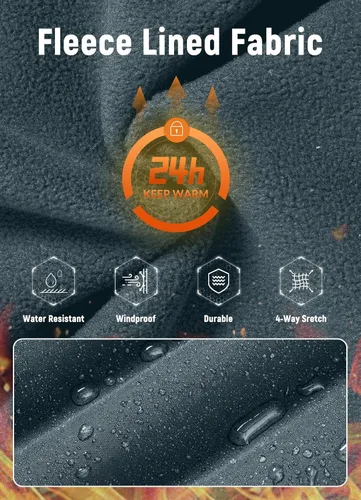 Vista 3 de BALEAF Pantalones de ciclismo de invierno para hombre, pantalones térmicos para bicicleta de montaña, resistentes al agua, clima frío, senderismo