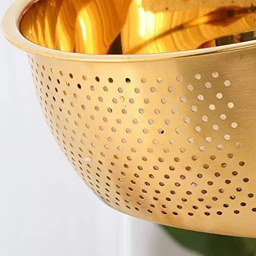 Vista 5 de Meisha - Cuenco de lavado de arroz, colador versátil 3 en 1 de acero inoxidable y colador de cocina con escurridor lateral para arroz, verduras