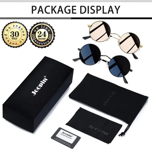 Vista 6 de Gafas de sol Joopin polarizadas, estilo Lennon, redondas, gafas de sol estilo hippy redondas para mujer y hombre