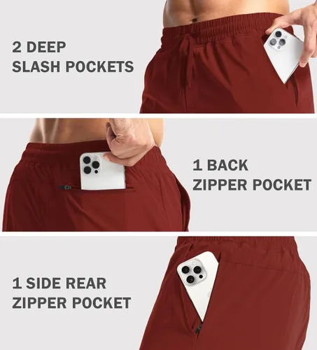 Vista 2 de Aolesy Pantalones cortos de entrenamiento para hombre de 7 pulgadas, pantalones cortos deportivos de secado rápido, ligeros, con bolsillos