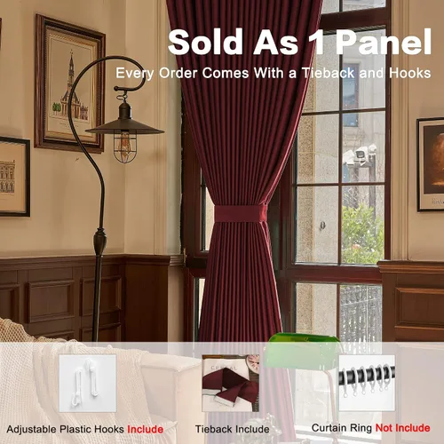 Vista 43 de HUTO Cortinas Plisadas de Pinzas Opacas con Aislamiento Térmico para Oscurecer la Habitación, Panel de Tratamiento de Ventana para Sala de Estar