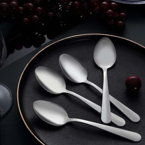 Vista 6 de Unokit - Juego de 24 cucharas de té – Cuchara de acero inoxidable de 6.7 pulgadas, postre, mesa, cucharas de cubiertos solo para el hogar, cocina