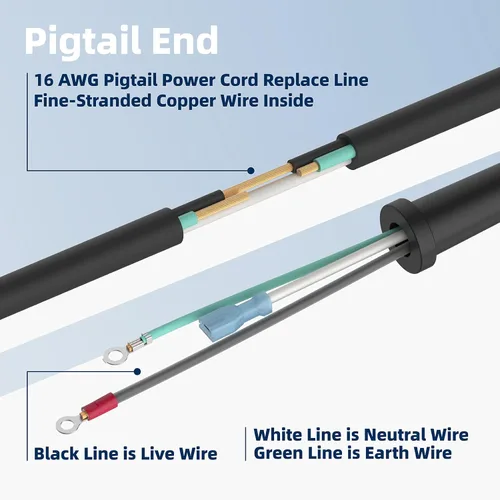 Vista 4 de 565056-5 - Cable de repuesto compatible con piezas de cable de alimentación Makita, pulidora de sierra circular, cable resistente para accesorios