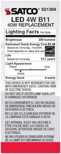 Vista 5 de Satco 6Pk 4.5w G25 Globo Filamento LED 2700K Base Mediana Regulable - 40W Equiv