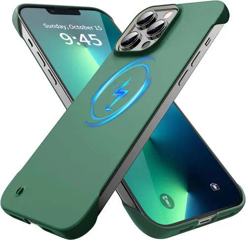 Vista 33 de GRECAZO - Funda magnética delgada sin marco para iPhone 17 Pro Max, color azul