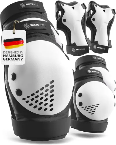 Vista 10 de SKATEWIZ Juego de almohadillas de protección para patineta para niños y adultos - Smash - Almohadillas para patines [6 piezas] con protectores