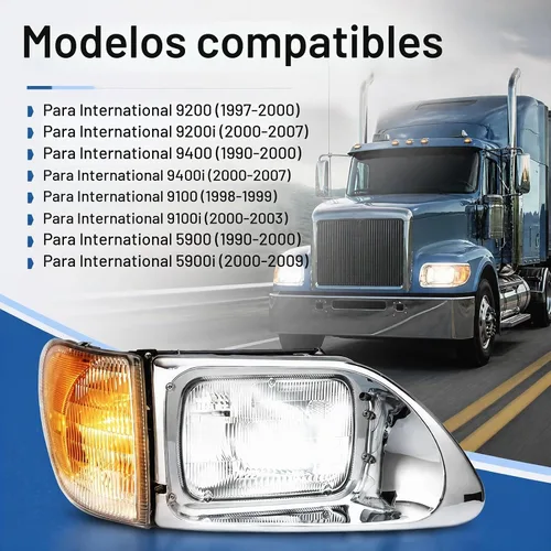 Vista 2 de High Soar Conjunto de faros LED para International 5900 9200 9400, faros delanteros de luz alta y baja, proyector de señal de giro de repuesto