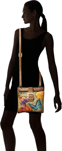 Vista 6 de Anna by Anuschka Genuine Leather Travel Organizer, Triple Compartment - Hand-Painted Original Artwork