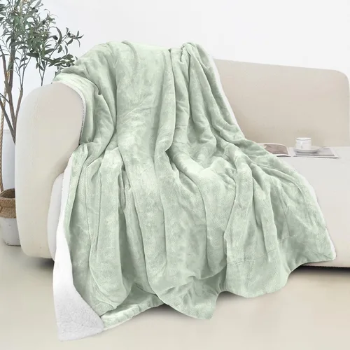 Vista 29 de Elegant Comfort - Manta reversible y ultra suave de franela con forro polar - Manta de sherpa navideña de invierno - Ligera, suave y acogedora