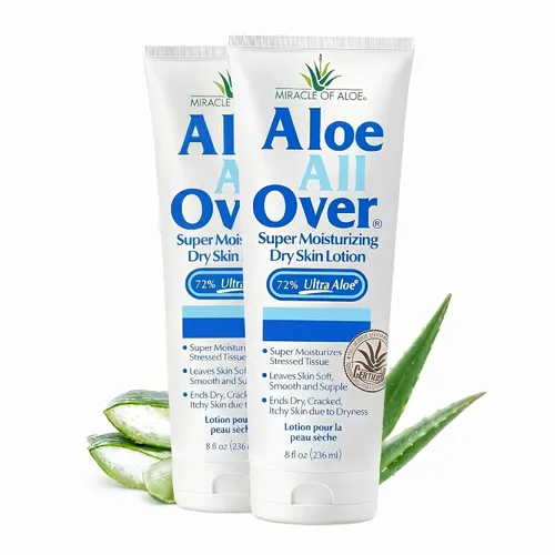 Vista 15 de Miracle of Aloe Loción súper hidratante para la piel seca de Aloe All Over (paquete de 3, 1 onza) - Fabricado con gel de aloe vera 72% UltraAloe