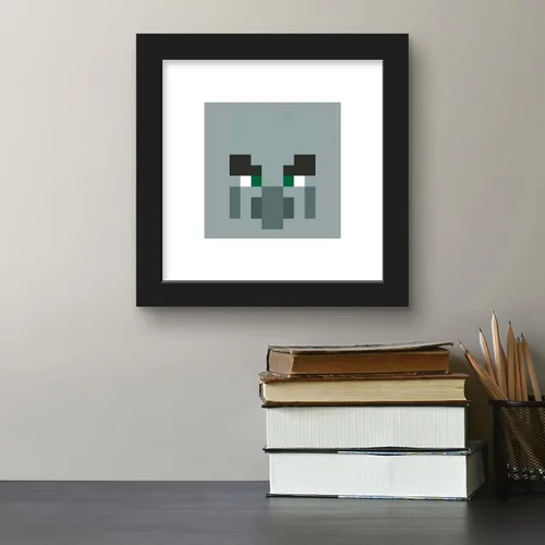 Vista 5 de Trends International Gallery Pops Minecraft: Pixeles icónicos - Mobs - Arte de pared Pillager, versión enmarcada en negro, 12 x 12 pulgadas