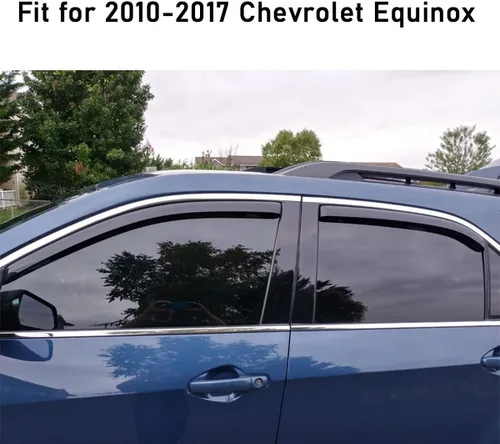 Vista 4 de Lightronic Visera de ventana de ventilación automática con clip extra duradero, compatible con Chevrolet Equinox 2010-2017, protección UV, deflector