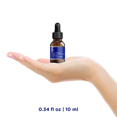 Vista 5 de Potente suero facial 5 en 1 con retinol, vitamina C, colágeno, ácido hialurónico, niacinamida. Puede ayudar a mejorar la apariencia de las líneas