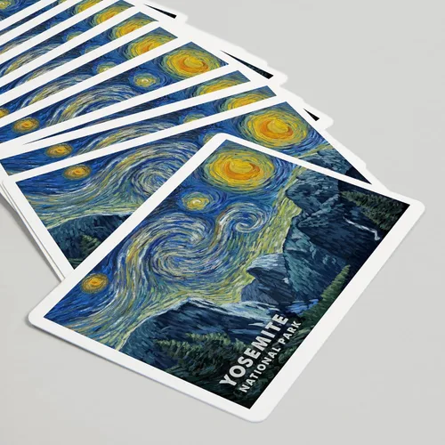 Vista 5 de Lantern Press Yosemite National Park, California, Starry Night, 52 Playing Cards for Adults, Poker Size Card Deck