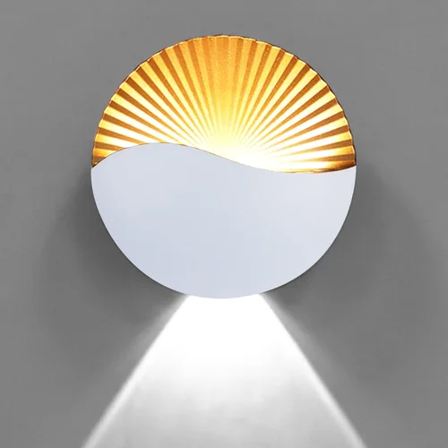 Vista 10 de Kawell Moderno y creativo aplique de pared LED de 12 W, impermeable, lámpara de pared para interiores y exteriores, efecto Art Deco para dormitorio