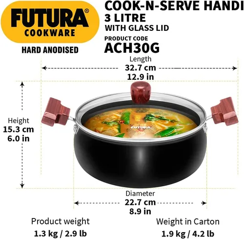 Vista 3 de FUTURA ACH30G Handi, 3 litros, negro