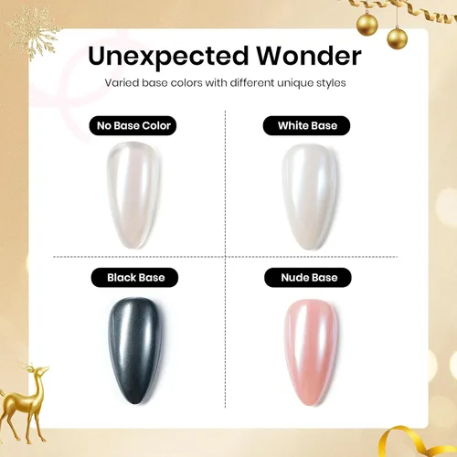 Vista 5 de Beetles Polvo de Uñas Cromado Blanco para Uñas de Gel, Polvo de Uñas Cromado Perlas, Polvo de Uñas con Efecto Espejo, Polvo de Uñas de Gel