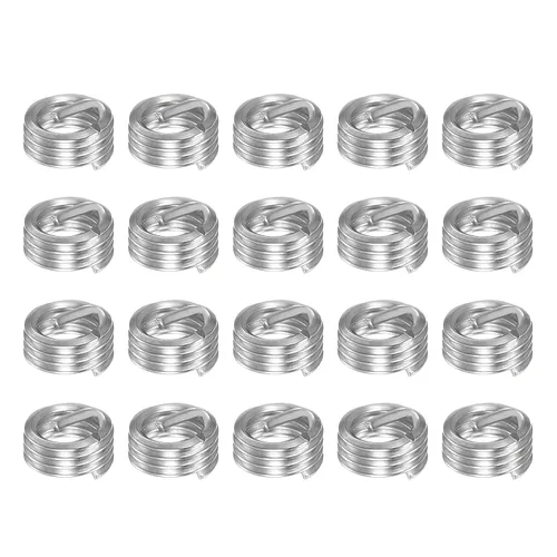 Vista 9 de HARFINGTON 20pcs Insertos de rosca de alambre M3 x 0.5 1D 304 Acero inoxidable helicoidal alambre en espiral roscado manga
