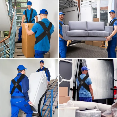 Vista 5 de Correas para mudanza, correas de elevación y movimiento para 2 personas, correas de elevación para 2 mudadores, correa de hombro para mover muebles