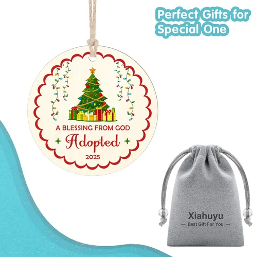 Vista 7 de Regalos de adopción, adorno de Navidad adoptado 2025, regalos del día de Gotcha para la familia, nuevos padres adoptivos, primer regalo