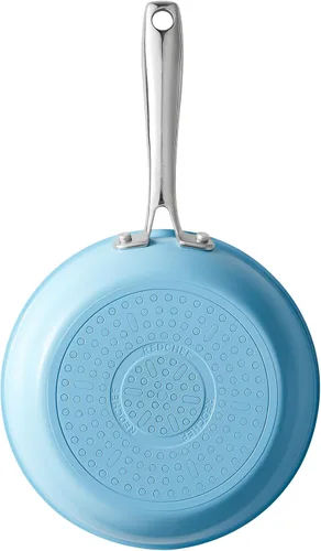 Vista 17 de Redchef Sartén antiadherente de cerámica, mini sartén para desayuno y huevos, cocina saludable sin químicos, mango de acero inoxidable que se Verde