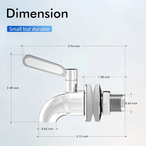 Vista 7 de Purewell Espiga de acero inoxidable 304, espita de repuesto para sistema de filtro de agua Purewell Gravity, compatible con otros sistemas de filtro