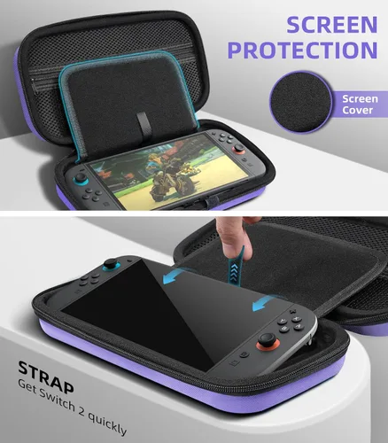 Vista 54 de TiMOVO Carrying Case for Nintendo Switch 2 (2025), Large Capacity Protective Hard Shell Portable Travel Case Pouch for Switch 2, with 10 Game Card