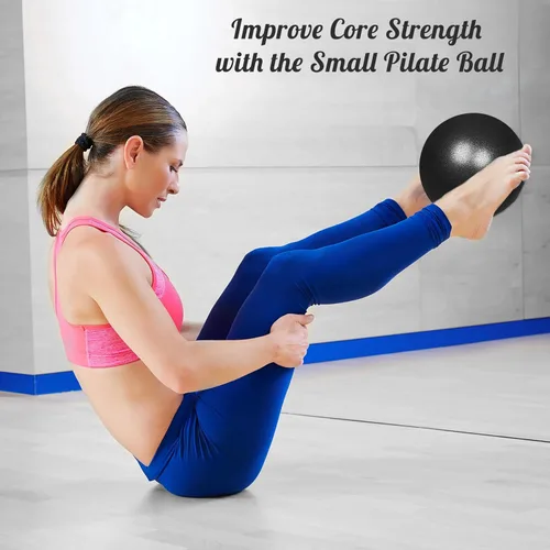 Vista 3 de Pelota de pilates pequeña de 9 pulgadas, mini pelotas de yoga para gimnasio, yoga, entrenamiento de núcleo, fitness, entrenamiento, estabilidad