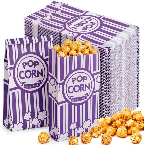 Vista 11 de Potchen 300 bolsas de palomitas de maíz de 2 onzas a granel para palomitas de maíz, resistentes a la grasa, bolsas desechables para carnaval